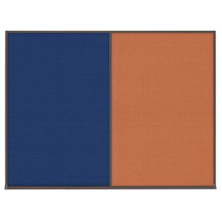 United Visual Products Triple Door Radius Corkboard, 72"X48", G UV80055-GOLD-KEYLIME